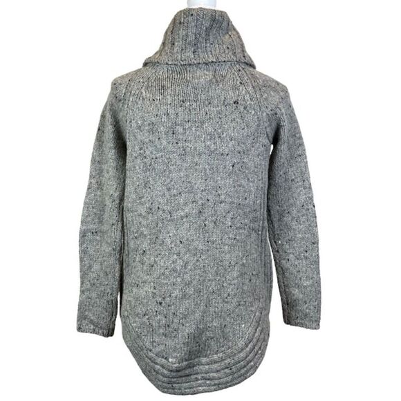 Cynthia Rowley Wool Blend Cowl Neck Zipper Round Hem Taupe Gray Sweater Size XS - Picture 4 of 12